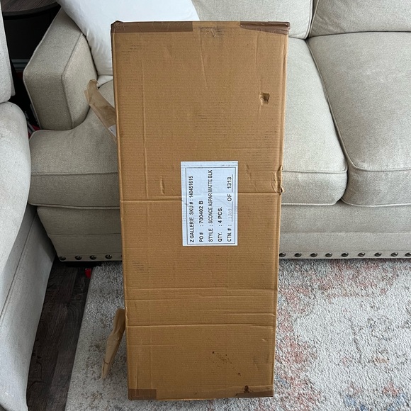 Z Gallerie Aspar Matte Black Wall Sconce Set — Brand New In Box - Picture 7 of 8